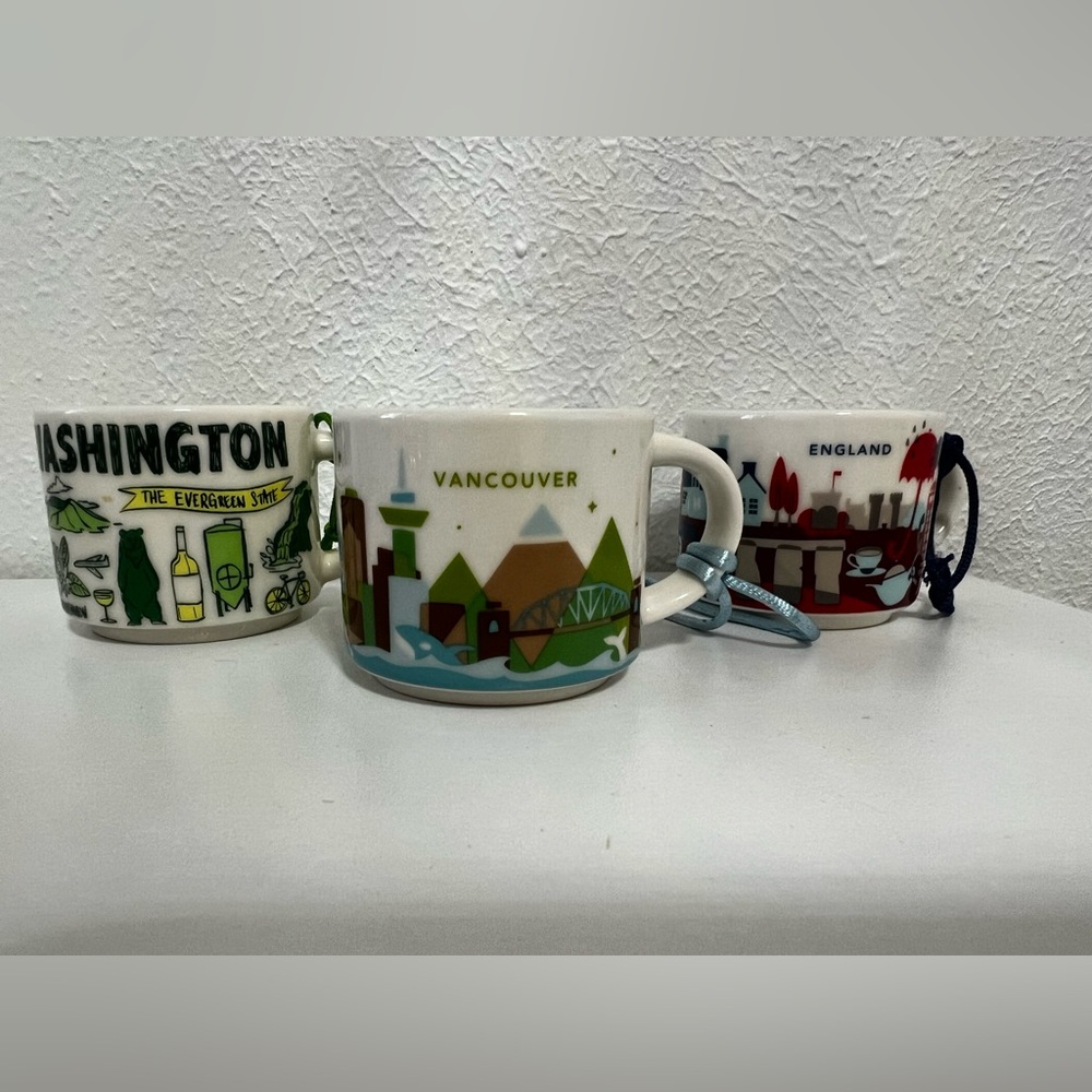 Starbucks Ceramic Mug Ornaments/Set of 8